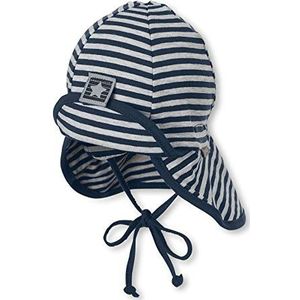 Sterntaler® Schlupfmütze OCS Schirmmütze mit Nackenschutzschutz (1-St., Einfarbige Mütze Kinder doppellagig tragbar mit Umschlag) Erstlingsmütze aus feinem Melange-Ringelsinglejersey