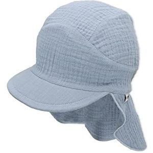 Sterntaler Unisex Chiffon Cap met nekbescherming, Lichtblauw