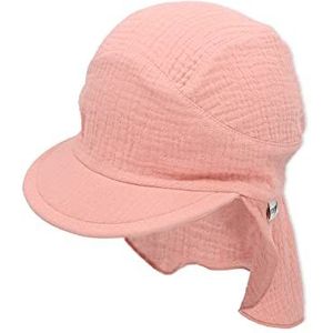 Sterntaler Zonnehoed met nekbescherming, mousseline, zonnehoed voor jongens, Delicate Roze