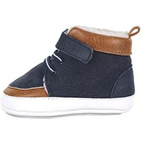 Sterntaler Baby jongens Baby Sneaker Cord Babyschoen - Baby Sneaker - Low-Top babyschoen met kunststof zool antislip - bruin, marineblauw, 15/16 EU