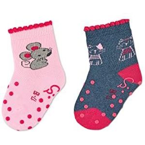Sterntaler ABS kruipsokken dubbele muis sokken, roze, normale baby meisjes, roze, Eén maat, Roze