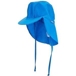 Sterntaler Unisex baby pet met nekbescherming hoed, blauw, 47 cm