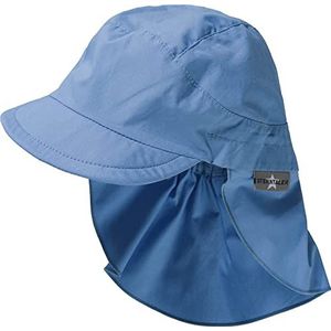 Sterntaler Uniseks kinderpet met nekbescherming, zonder bandjes, kindermuts, fluweelblauw, 47