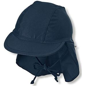 Sterntaler Unisex baby pet met nekbescherming hoed, marineblauw, 53 cm