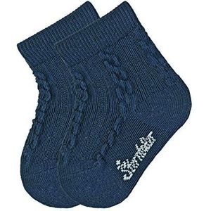 Sterntaler Unisex kindersokken vlechtpatroon Dp sokken, 2 paar, Blauw gemêleerd., 27-30