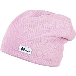 Sterntaler Meisjes slouch-beanie met ruit- en hartpatroon, zacht roze, 39