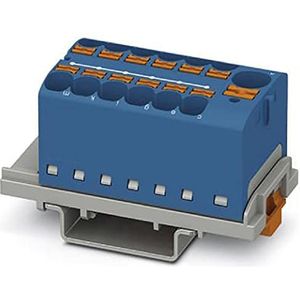 PHOENIX CONTACT PTFIX 10/12X4-NS35 BU verdeelblok - aantal aansluitingen 13 - doorsnede 0,5 mm² - 10 mm² - AWG 20-6 - breedte 28,6 mm - blauw - 1 stuk
