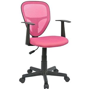 CARO-Möbel Bureaustoel, kinderdraaistoel, bureaustoel, draaistoel, studio, in roze met armleuningen, in hoogte verstelbaar
