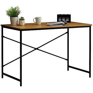 CARO-Möbel Bureau IZEDA in industriële stijl van metaal in zwart en MDF wild eiken, tafel in minimalistische vintage look