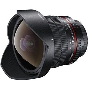 Walimex Pro 8 mm f1:3,5 vaste brandpuntsafstand handmatige focus ultragroothoeklens (geschikt voor Canon EF Mount cameralens voor systeemcamera Canon EOS 1200D 5D 80D 1D Mark II N 1D Mark III)