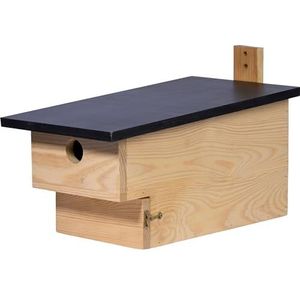 dobar® Groot vogelhuisje voor nestkasten en mussen, 19 x 37 x 22 cm, grenen