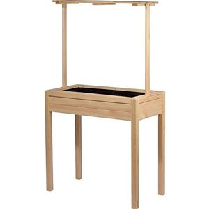dobar® Florence 58255FSCe verhoogd bloembed van massief hout met verhoogde plaat voor balkon, dun, verhoogd groentebed met vlies, 80 x 40 x 145 cm, naturel