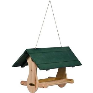 dobar Green Label® Nuuk Groot vogelvoederhuis met koord om op te hangen, voederstation voor wilde vogels, 39 x 30 x 22 cm