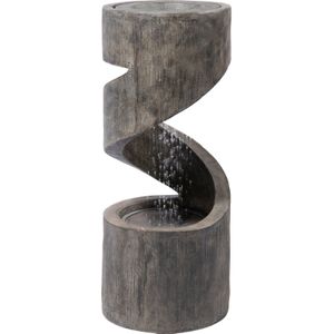 dobar® 96160e Venus Tuinfontein, groot design, terrasfontein met ledverlichting, waterval van polyhars, fontein voor buiten, decoratieve sierfontein, 31,5 x 31,5 x 79,5 cm