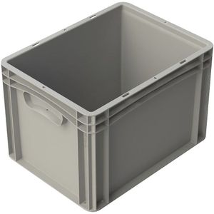Stijve kist, grijs, l x b x h = 400 x 300 x 270 mm, gesloten handgrepen, VE = 5 stuks