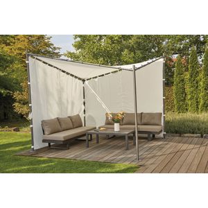 Gordijnen - Wit - Polyester - Inclusief Zijpanelen