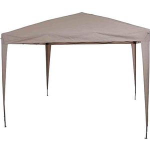 Overkapping - Grijs - Staal - Polyester Dak - Inclusief Zijdelen