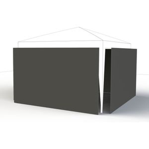 Set zijpanelen lichtgrijs voor starter vouwpaviljoen 3 x 3 m, overtrek van 140 g/m² polyester, PU-gecoat, 4 stuks, lichtgrijs