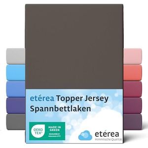 etérea Comfort Jersey Topper Hoeslaken 180x200cm - 200x200 Oekotex Made in Green - 100% katoen, jersey hoeslaken tot 10 cm hoog - laken 180x200-200x200 cm Bruin