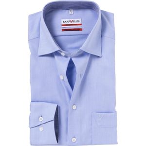 MARVELIS - Overhemd - Blauw - 100% Katoen - Kent Kraag - Lange Mouwen
