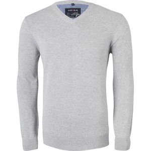 MARVELIS heren trui katoen - V-hals - lichtgrijs melange