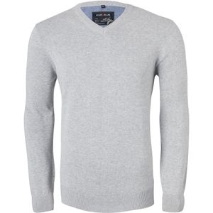 MARVELIS - Trui - Lichtgrijs Melange - Katoen - V-hals