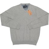 MARVELIS - Heren Trui - Lichtgrijs Melange - Katoen - V-hals