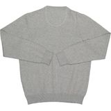 MARVELIS - Heren Trui - Lichtgrijs Melange - Katoen - V-hals