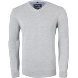 MARVELIS - Heren Trui - Lichtgrijs Melange - Katoen - V-hals