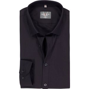 MARVELIS - Overhemd - Zwart - Poplin - Slim Fit