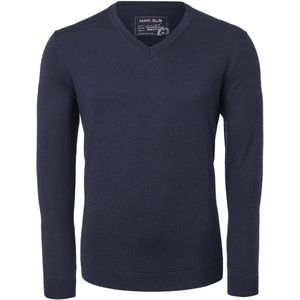 MARVELIS - - Gebreide Trui - Donkerblauw - 100% Merino Wol