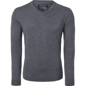 MARVELIS heren trui wol - V-hals - antraciet melange