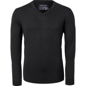 MARVELIS - Klassieke Gebreide Trui - Zwart - 100% Merino Wol