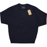 MARVELIS heren trui wol - O-hals - donkerblauw