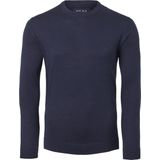 MARVELIS heren trui wol - O-hals - donkerblauw