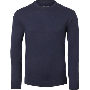 MARVELIS heren trui wol - O-hals - donkerblauw