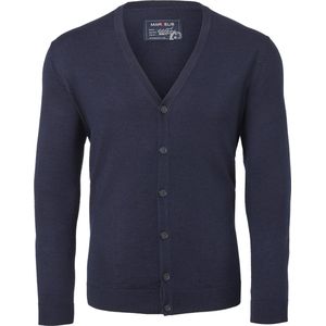 MARVELIS - Donkerblauw - Vest - Wol - V-hals