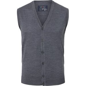 MARVELIS - Mouwloos Vest - Antraciet Grijs Melange - Wol - V-hals