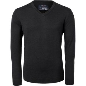 MARVELIS - Klassieke Gebreide Trui - Zwart - 100% Merino Wol