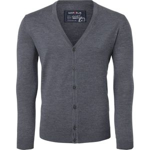 MARVELIS - Heren Vest - Antraciet Grijs Melange - Wol - V-hals