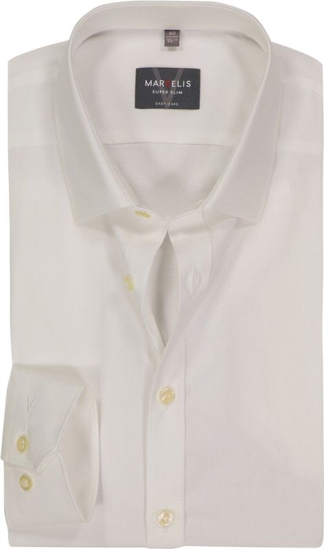 MARVELIS - Overhemd - Wit - Poplin - Super Slim Fit