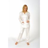 Normann - Dames Pyjama - Ivoor - Satijn Look - Lange Broek