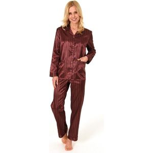 Normann - Dames Pyjama - Rood - 83% Polyester, 17% Katoen, Doorknoop Model