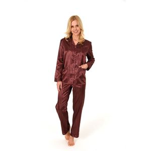 Normann - Dames Pyjama - Rood - Satijn Look - Lange Broek