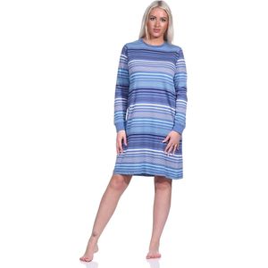 Nachthemd - Streep Dessin - Roze Blauw - Badstof - Katoen Polyester