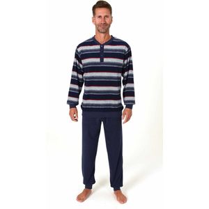 Normann - Heren Pyjama - Blauw - Badstof - Streep Dessin