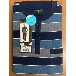 Normann - 22310196655 - Heren Pyjama - Blauw - 100% Katoen