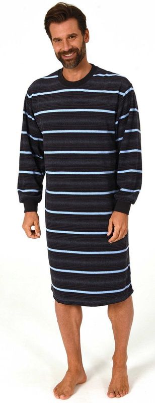 Nachthemd - Dikke Katoen - Badstof - Grijs - Heren