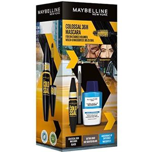 Maybelline New York The Colossal Set: Colossal 36H Black Mascara, Tattoo Liner Gel Potlood Grijs Zwart, Oogmake-up Remover Waterproof, 3-delig