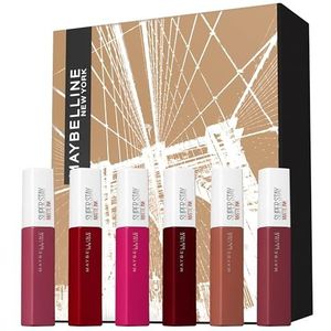 Maybelline New York Super Stay Matte Ink lippenstift, 6 stuks, in zes verschillende tinten, 6 x 5 ml